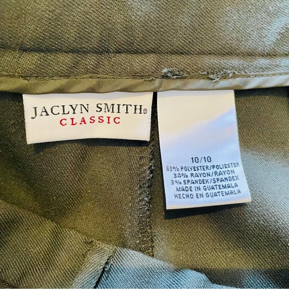 JACLYN SMITH CLASSIC PANTS DARK OLIVE SIZE 10 - Picture 3 of 4